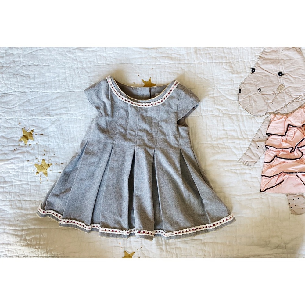TAHARI Baby | Heather Gray Lined Dress